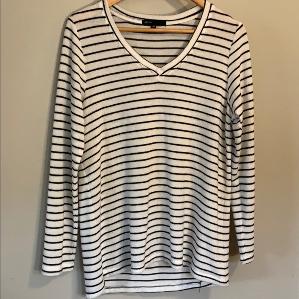 Black and white striped sweater